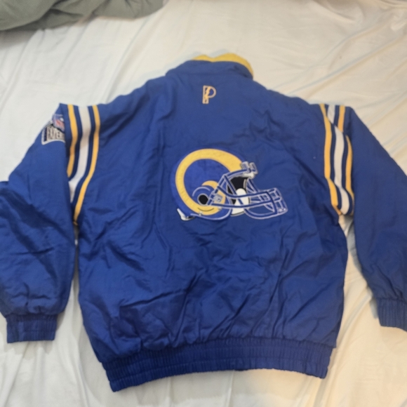 Vintage 90s Pro Player Rams NFL Jacket Big Logo | LA / St. Louis Helmet Embroide - Picture 8 of 8